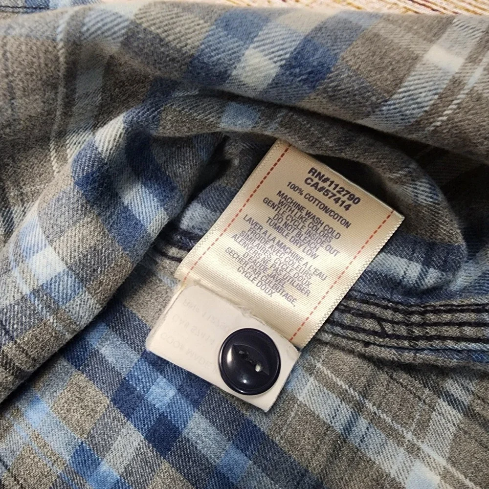 True‎ Religion Men's Plaid Button Front Long Sleeve Shirt Mens Size S